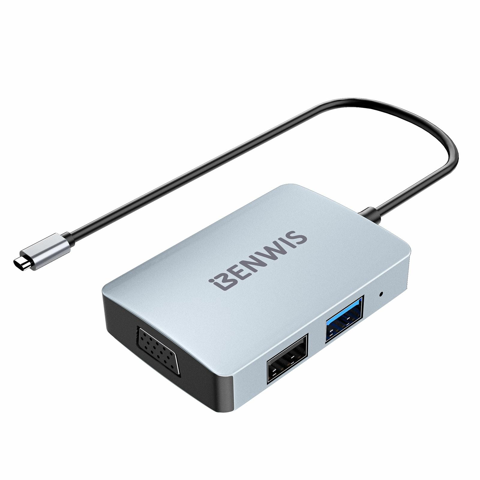 

BENWIS MP-HUB-1 5 in 1 USB-C Hub Docking Station Support PD 100W Fast Charging As Shown A