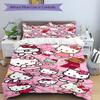 Hello Kitty Party Print 3Pcs Bedding Setduvet Cover With 2 Bedropillowcase Home Birthday Gift