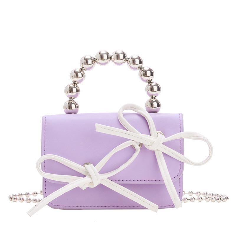 Stylish Gender Neutral Mini Shoulder Bag For Children With Cute Bow And Beaded Accents