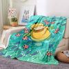 1pc Duck, Flowers Blanket Lightweight Flannel Blanket Throw Blanket For Sofa, Bed, Travel, Camping, Livingroom, Office, Couch
