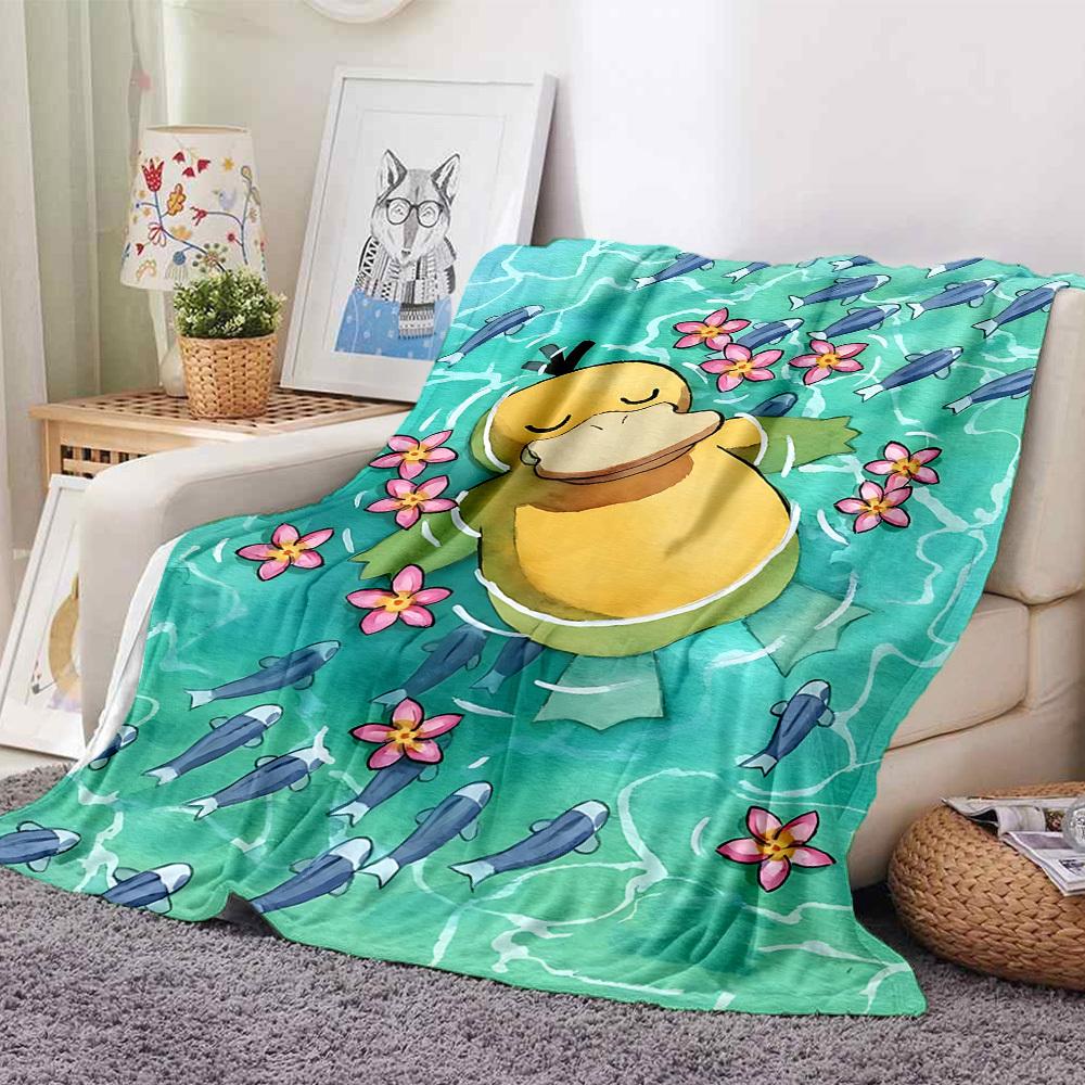 1pc Duck, Flowers Blanket Lightweight Flannel Blanket Throw Blanket For Sofa, Bed, Travel, Camping, Livingroom, Office, Couch
