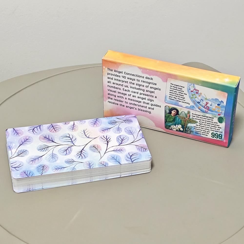 40 Message Cards Angel Connections 10.5*6cm Present Visual Images of An Angel Sign with Messages To Receive Angel’s Blessing