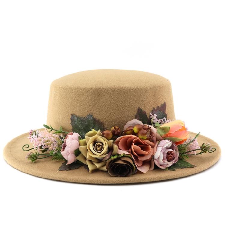 Comfortable Ladies Church Hat for Daily Wear and Special Event Floral Decoration Constructed from Practical Polyester
