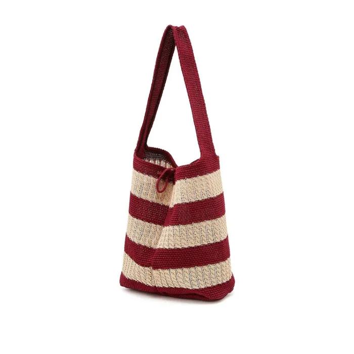 Marine Red Striped Knit Bag L HIBA6E802R2