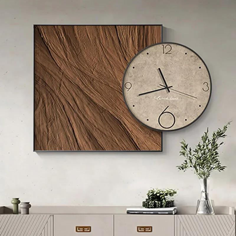 Wind Restaurant Clock Nordic Abstract Art Creative Wall Decorative Painting Retro Simple Wall Clock