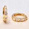 18K Gold-Plated Copper Zirconia Square Stud Earrings – European/American Style Geometric Ear Cuffs for Women