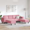 Living Room Sofa 3 Pcs Pink 250 X 188 X 76 Cm