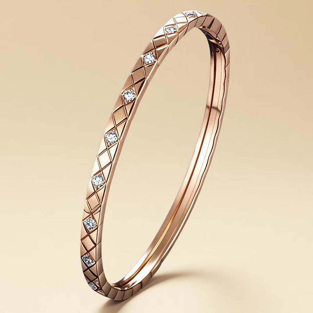 European and American Rhombus Pattern Women's Narrow Version Classic Fashion Versatile Bracelet