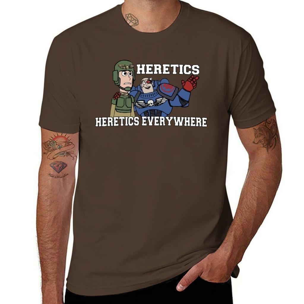 Heretics, Heretics Everywhere!! 40k Print T-Shirt New Edition Sublime Mens Graphic T-shirts Big and Tall