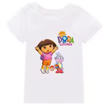 Dora Bambini Abbigliamento Cotone Bambine Manica Corta Capispalla Estivi Bambini T-shirt Carina Bambini Top Casuali