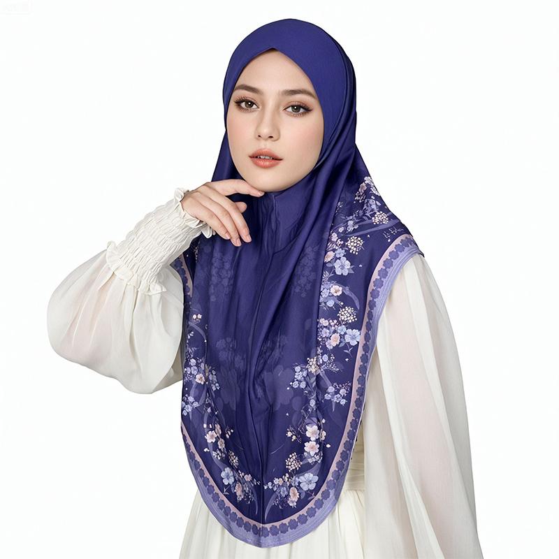 1PC Machine Washable Snap Closure Traditional Islamic Attire Elegant Hijab Gorgeous Muslim Headscarf Ideal Gift Multi-Color