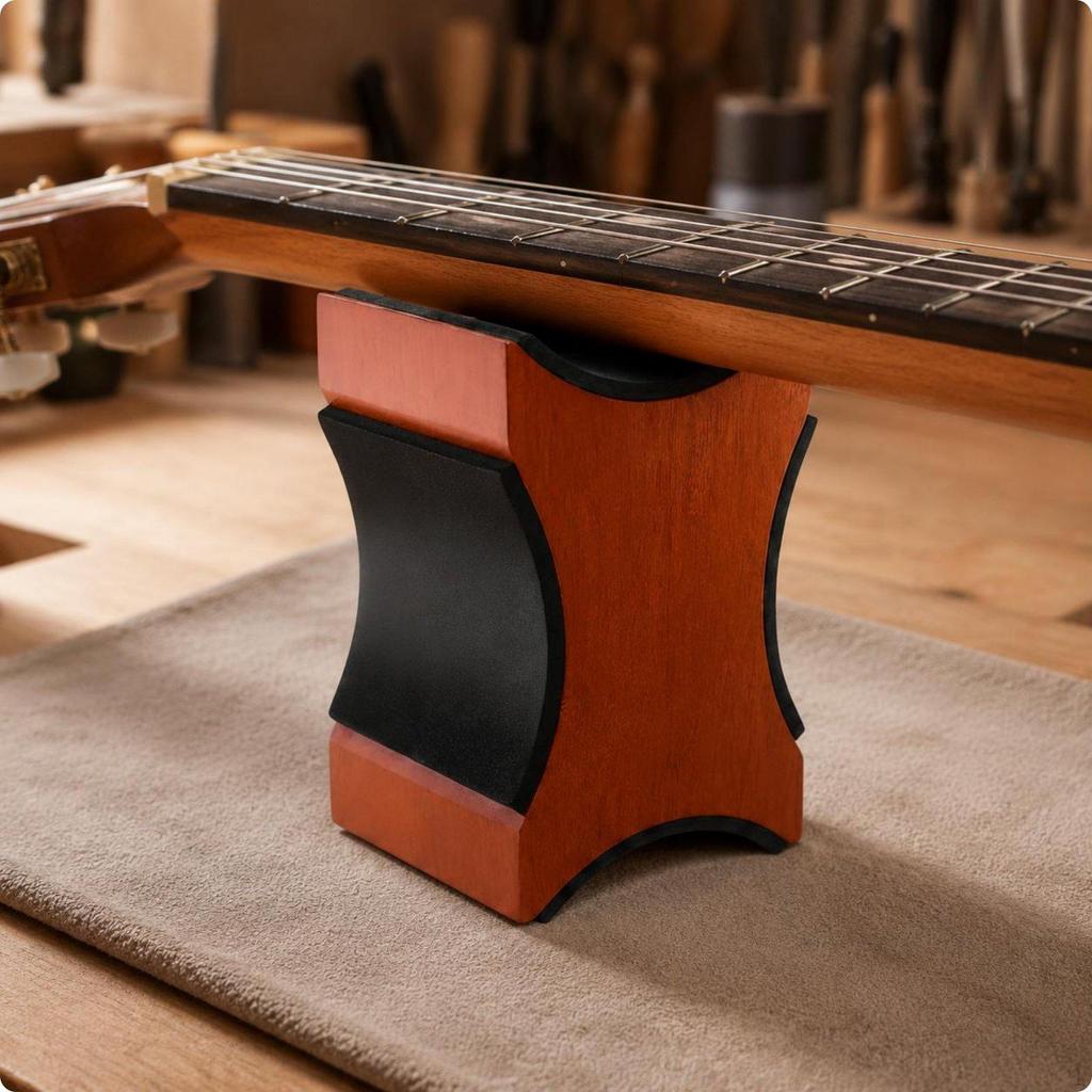 Guitar Neck Rest 2 in 1 Cradle Wooden Music Accessory for Repair, Practice Room Red
