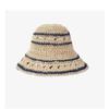 Sweet bow embroidered straw hat women's seaside vacation fisherman's hat children's summer hollow breathable straw visor
