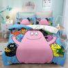 Dětské povlaky na peřinu Barbapapa Kreslená 3dílná sada Roztomilý Polyester Měkký Prodyšný Přikrývka Animované Povlečení