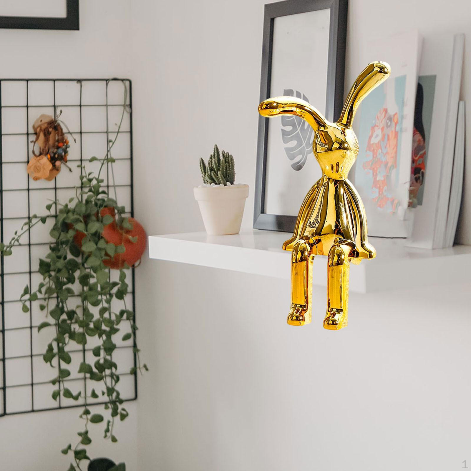 

Гальваническая скульптура кролика, фигурки кухни, украшение автомобиля, домашний офис, настольный орнамент 4.4cmx3cmx8.7cm