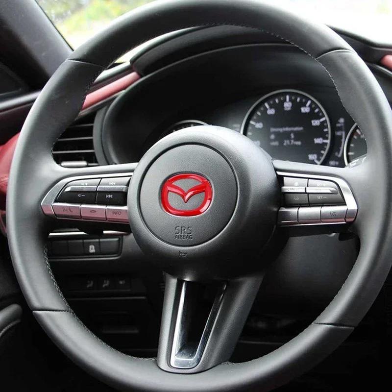Adesivo Metálico para Centro de Volante de Carro Para Mazda Axela 323 CX5 CX3 CX6 RX7 MX5 CX9 CX7 CX9 Emblemas Decoração Interior