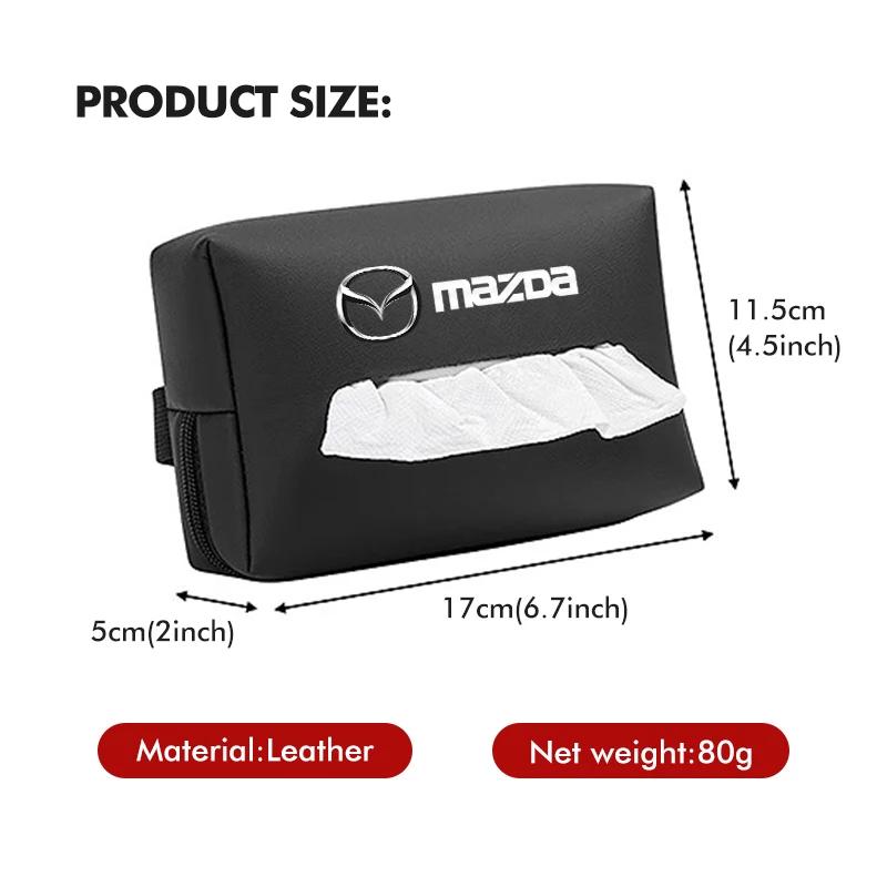 2025 Hot Car Paper Towel Bag Headrest Decor Tissue Seat Back Paper Box For Mazda Axela Atenza CX9 MX3 MX5 RX8 RX7 MX30 CX30
