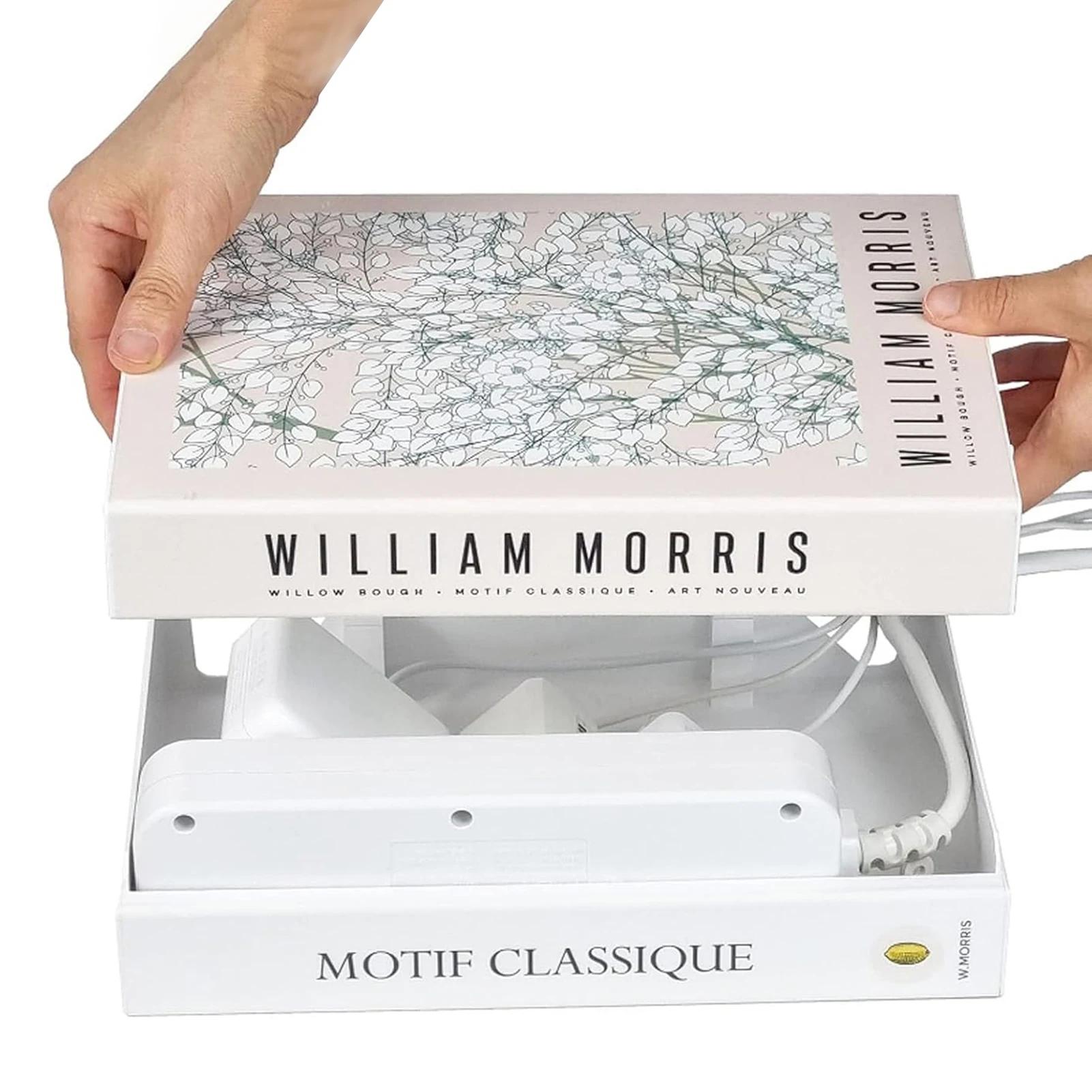 

Book Shaped Cord Organiser To Conceal Power Strip Cable Management Box For Desk Multipurpose Power Strip Box For Home/Office