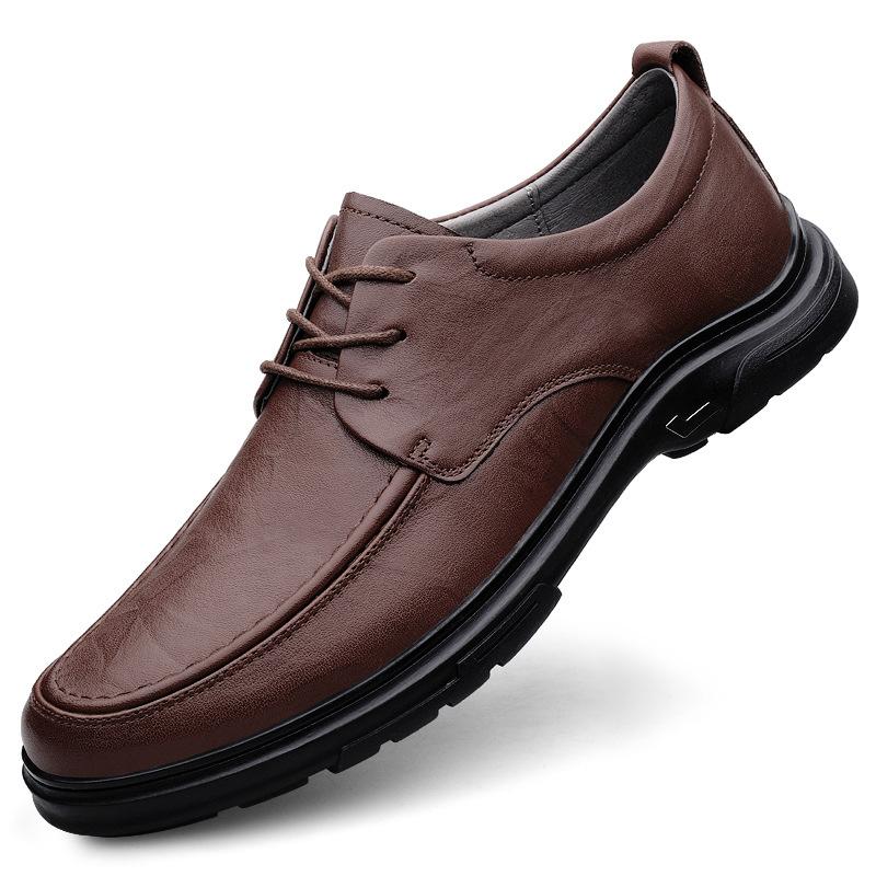 Men's Shoes Autumn and Winter New Dress Business Casual Shoes Men's Tide Korean Version British Style Inner Height Increase Derby Shoes Wedding Shoes