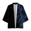 Cárdigan Dafanet Hombre Ropa de Verano Manga Tres Cuartos Estilo Japonés Patrón Simple Liso Casual Haori Ligero Apertura Frontal Camisa Abrigo Kimono