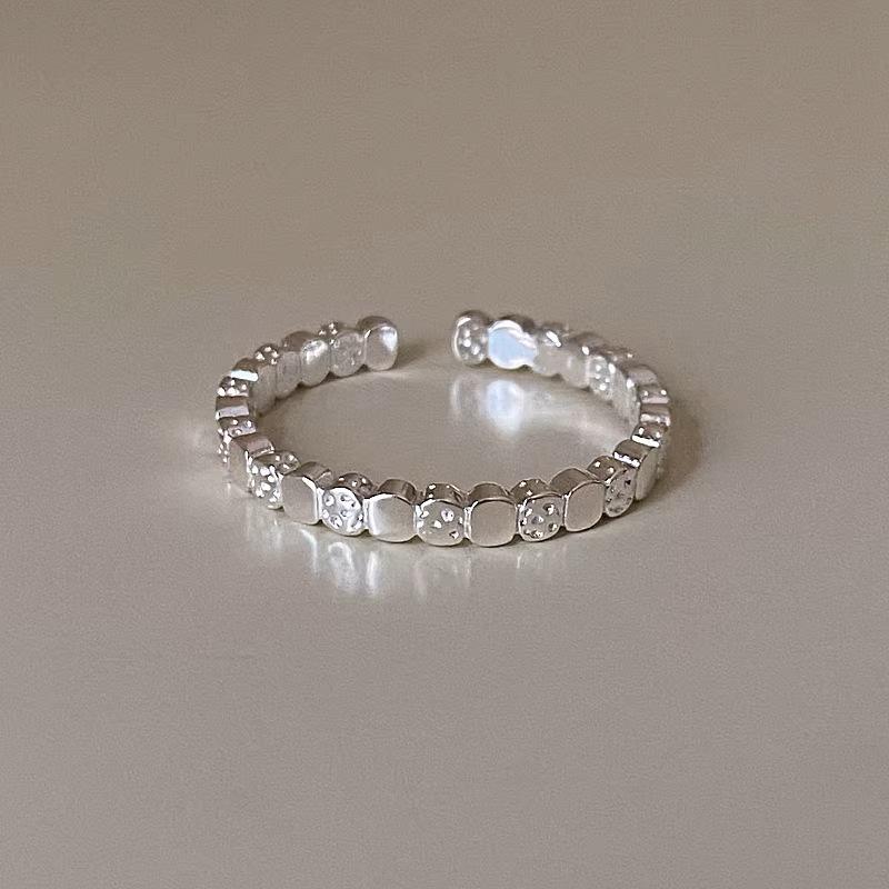 Trendy Thin Band Adjustable Square Ring for Women - Stackable, Personalized & Stylish Index Finger Ring Open Adjustable