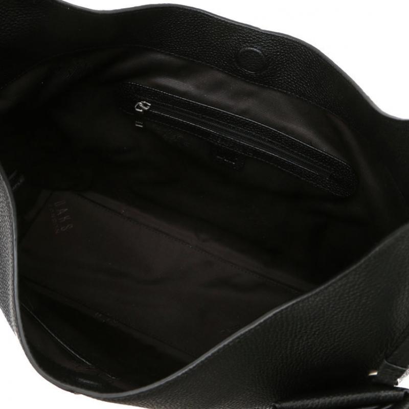 Daks Black Genuine Leather Soft Hobo Shoulder Bag Dcba6f100bk