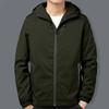 Men S Casual Hooded Jacket Long Sleeve Solid Color Multi Pocket