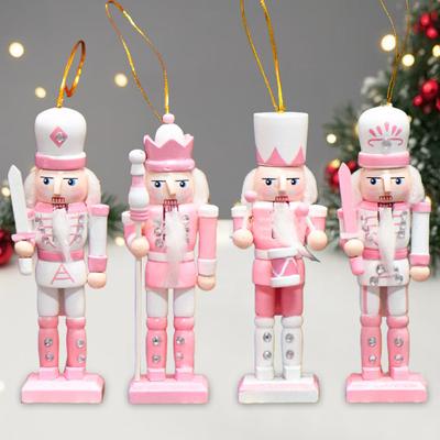 4Pcs Wooden King Soldier Figurine Cartoon Soldier Statue Sculpture Home