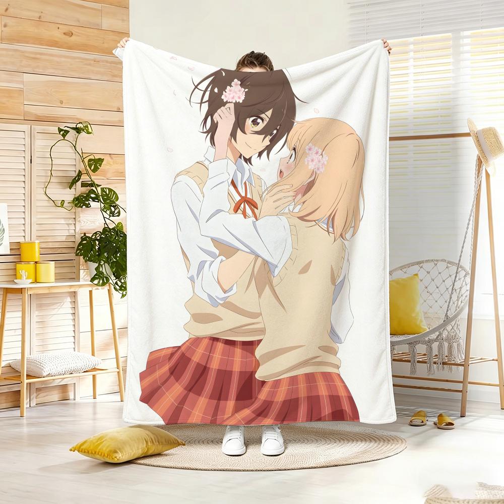Anime K-KaseS San and MorningS Glories Throw Lightweight 240g Flannel Blanket Soft Skin-friendly for Summer Cooling