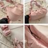 PU Leather Pearl Chain Crossbody Bag Korean Style Pleated Handbag Cloud Shoulder Bag  Office Worker