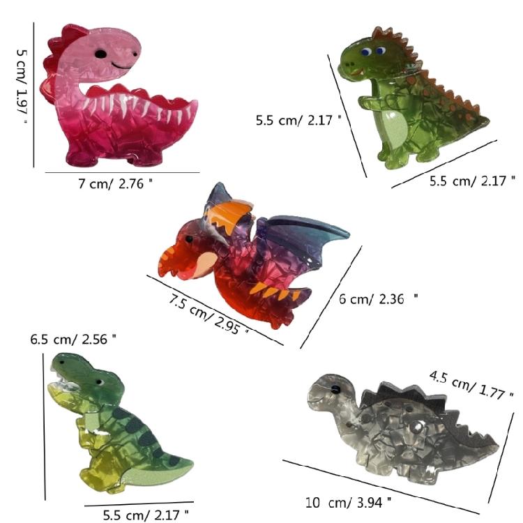 Acrylic Hair Claw Clips Funny Dinosaurs Hair Catch Barrette Large Hair Clips