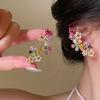 1 Pair Fashionable Colorful Ear Bone Clip Party Flower Design, Unique, Beautiful Dance Wear Fashionable Ear Rings and Full Ear Earrings