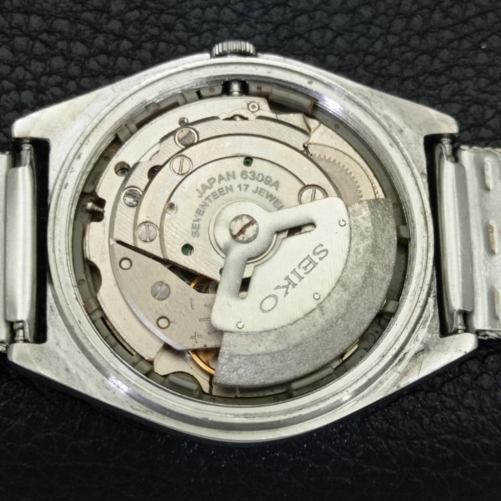 VINTAGE SEIKO 5 AUTOMATIC 6309A JAPAN MENS BLACK COLOR DIAL WATCH a701651-5 R206c-a701651