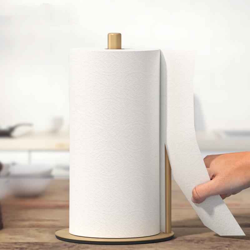 Kitchen Roll Paper Towel Rack Bathroom Stainless Steel Standing Paper Holder Silver Tissue Napkins Rack Home Table Decor