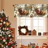 Christmas Short Curtains Valances Christmas Decorations for Home 2026 Xmas Ornaments Windows Treatments for Kitchen Bathroom