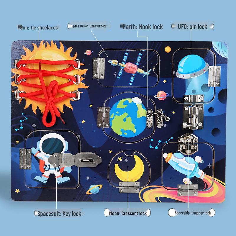 

Montessori Lock Opening Busy Board: Cross-Border Educational Toy for Early Learning and Child Development