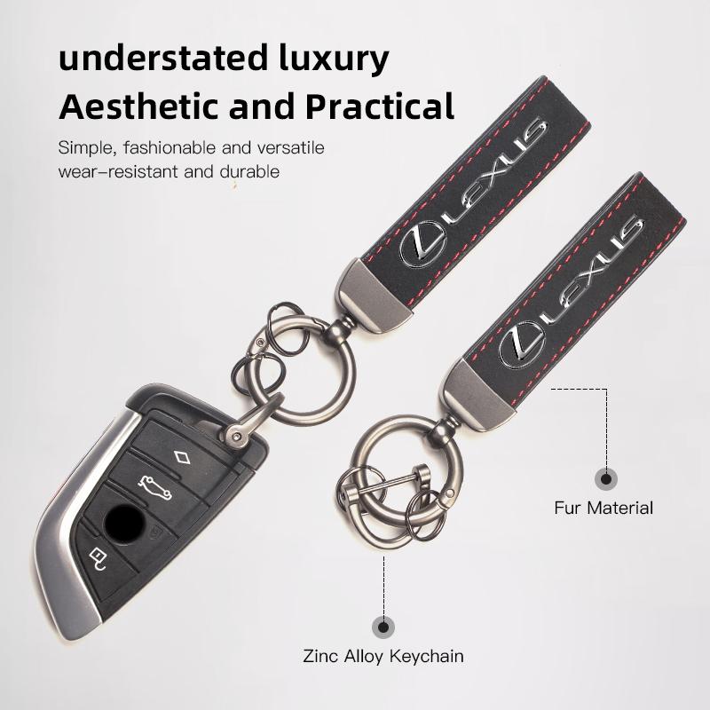 With Car Logo Key Accessories Man Suede Keychain Keyring For Lexus F SPORT ES RX NX LS UX LM LX GX LC RZ IS CT GS RC HS SC TX
