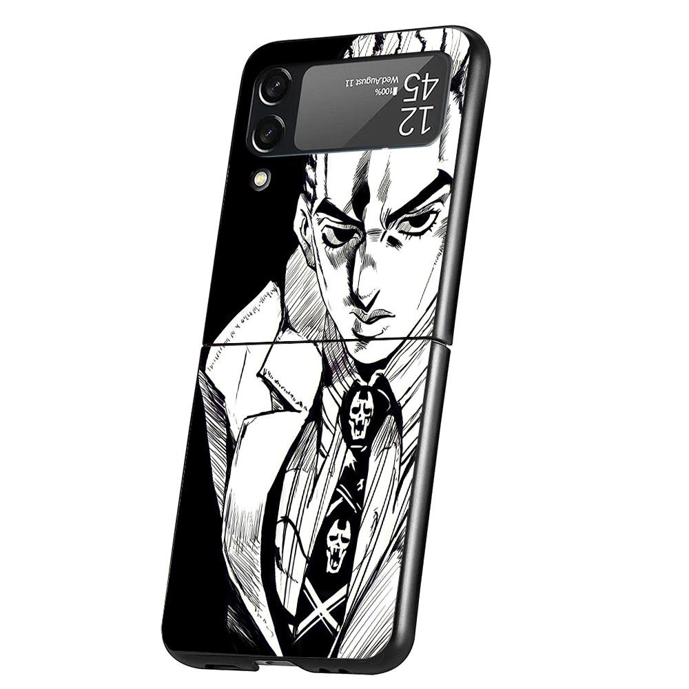 

JoJo Kira Yoshikage Killer Queen Cover Phone Case For Samsung Galaxy Z Flip 7 6 5 4 3 5G Flip7 Flip6 Flip5 Flip4 Flip3 Black Fun Samsung Z Flip 5