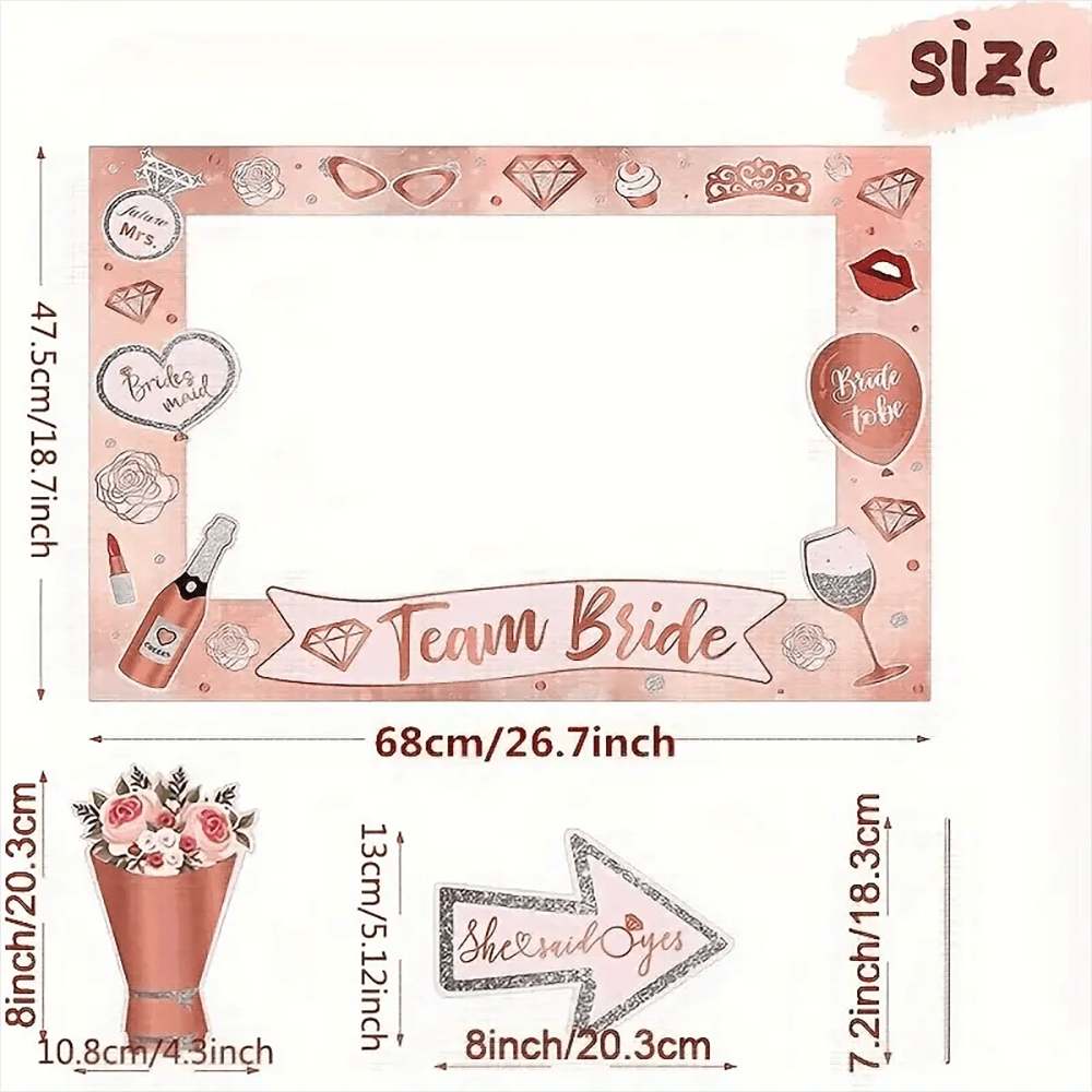 Fotobox Requisiten Roségoldene Geburtstagsfeier Fotobox Selfie-Rahmen & Requisiten Für Geburtstagsfeier Dekorationen Zubehör Gastgeschenke