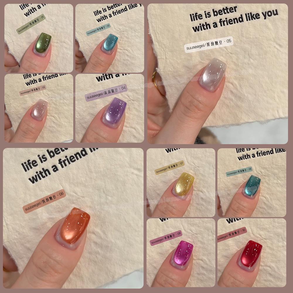 

Colorful Jelly Bean Cat Eye Gel: 10 Shades for Dopamine Nail Art (2025)