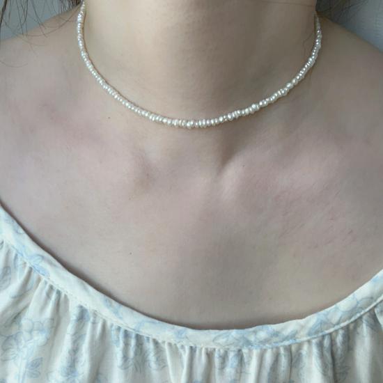 Natural Freshwater Irregular Rice Pearl Clavicle Necklace with 5CM Adjustable Extension Chain