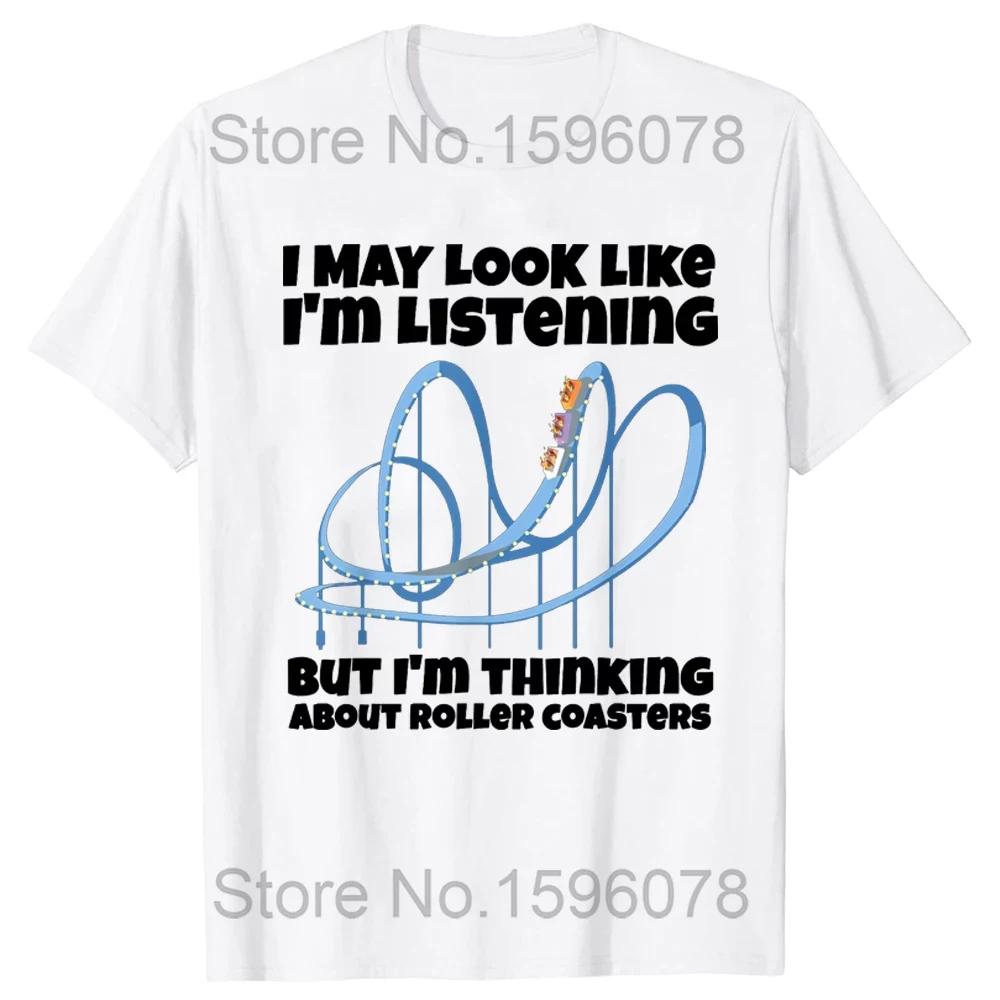 I'm Thinking About Roller Coasters Funny Shirt Short Sleeve Street Men T Shirt Fashionable Cotton Tops & Tees Design