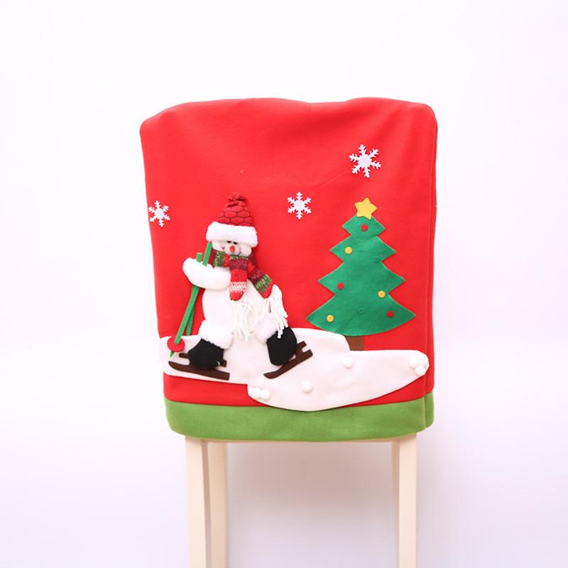Festive Christmas Chair Covers For Holiday Decor Soft Plush Ski Chair Cap For Christmas