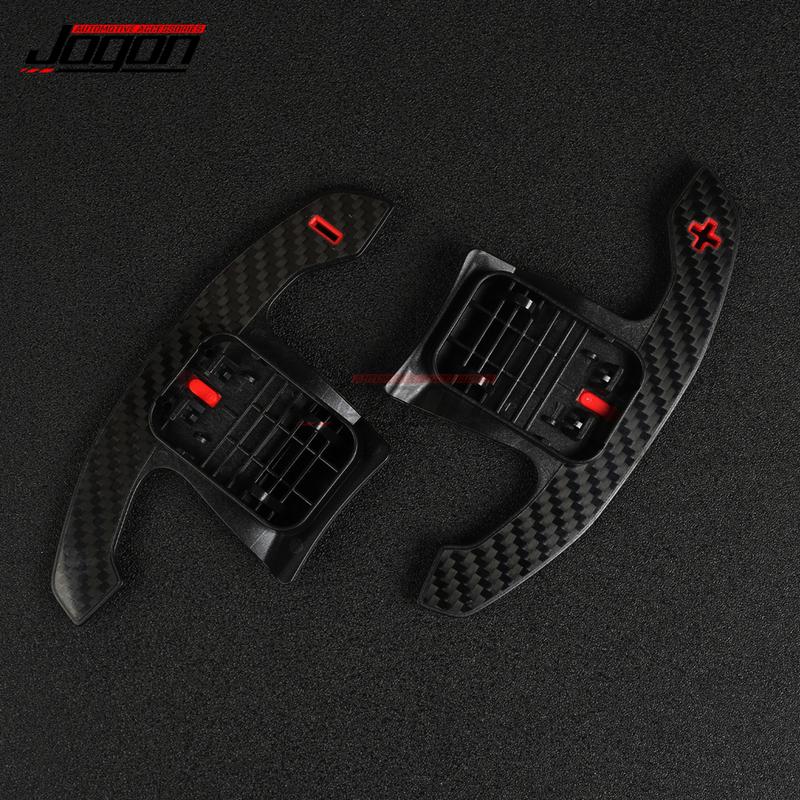 Real Carbon Fiber Steering Wheel Shift Paddle Shifter Cover Trim For Toyota Supra A90 MK5 Car Replace Accessories