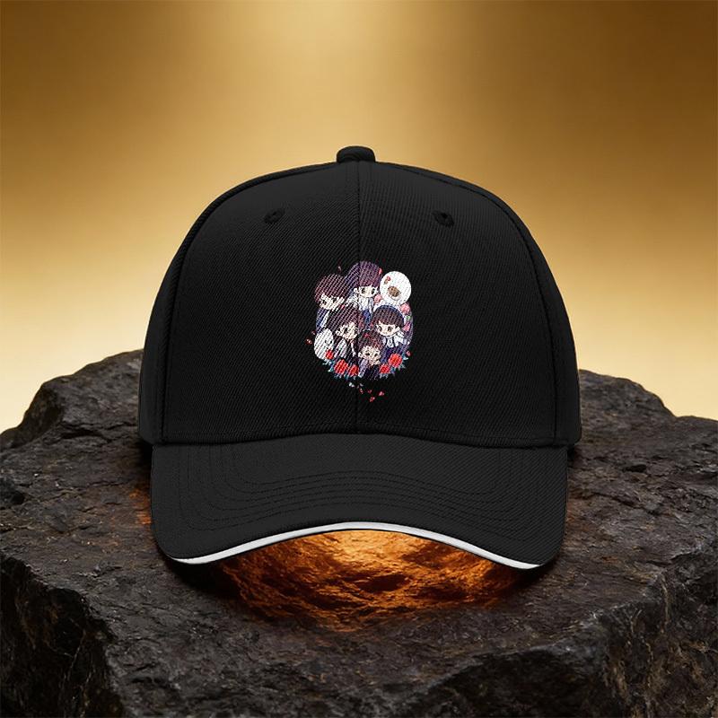 Anime Boy Rose Flower Hat, Unisex Printed Baseball Cap Sandwich Brim Snapback Sports Cap, Suitable for Daily Commuting and Trave