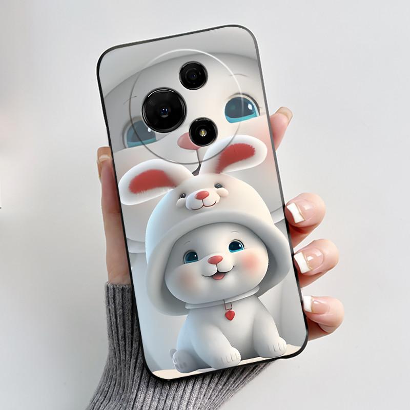 For TCL 60 NxtPaper 4G T626K / 60 SE NxtPaper 5G Casing Cute Love Rabbit Funny Black Soft Silicone Phone Case Shockproof Cover