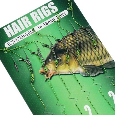 6 Τεμάχια Hair Rigs Ψαρέματος Τσιπούρας Με Καμπυλωτό Αγκίστρι Τσιπούρας με Αγκίστρι, Περιστρεφόμενους Κρίκους και Νήμα Ψαρέματος για Στόπερ Δολώματος Boilies