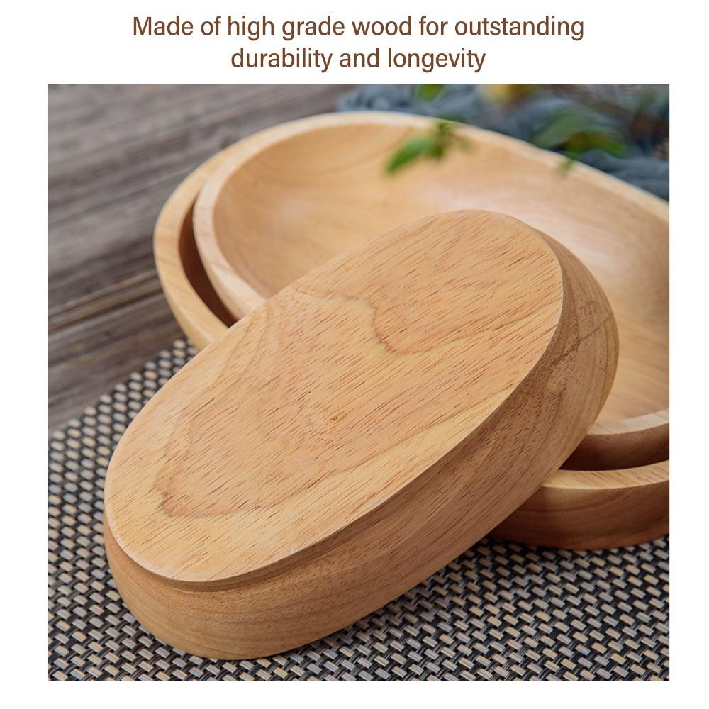 Boat Outline Fruit Bowl Wooden Snack Container Wood Grain Food Platter Vegetable Salad