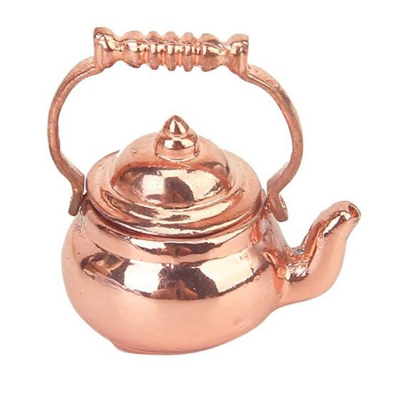 Retro Miniature Kettle Open Lid Toy 1/12 Scale Dollhouse Fairy Doll Home Decor