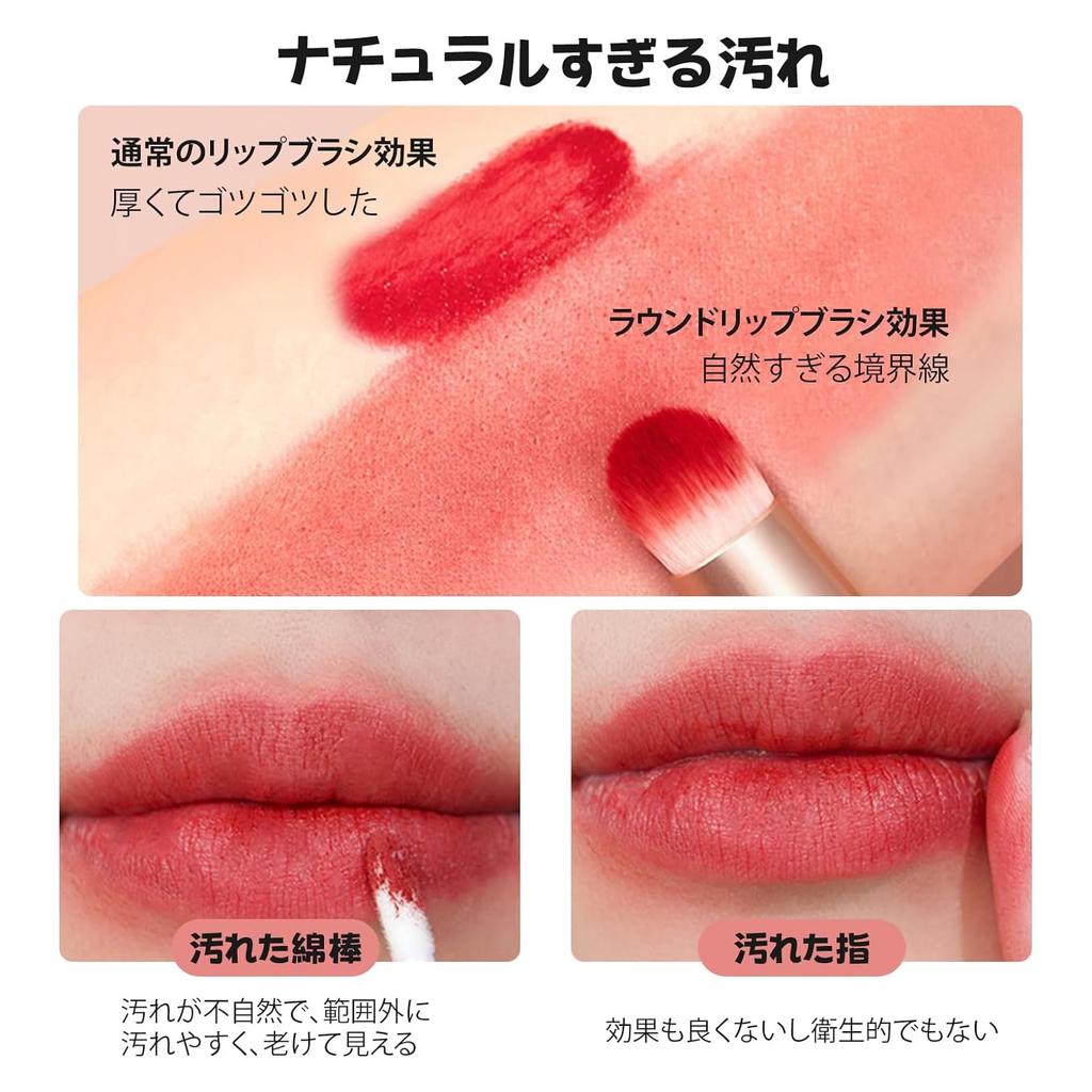 Doyime Lip Brushes of Makeup Round Easy to with Perfect for Travel and Business Pink (Set 3) Brushes, Soft, Head, Use, Precision, Natural,